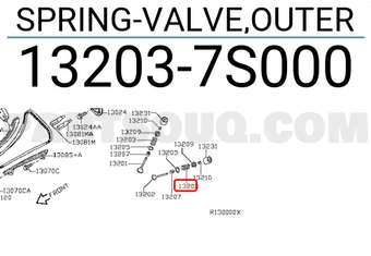 Nissan 132037S000 SPRING-VALVE,OUTER