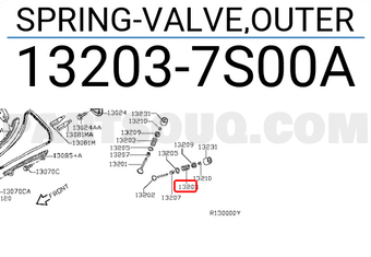 Nissan 132037S00A SPRING-VALVE,OUTER
