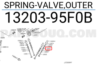 Nissan 1320395F0B SPRING-VALVE,OUTER
