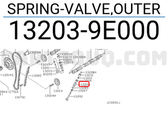 Nissan 132039E000 SPRING-VALVE,OUTER