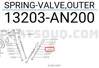 Nissan 13203AN200 SPRING-VALVE,OUTER