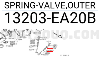 Nissan 13203EA20B SPRING-VALVE,OUTER