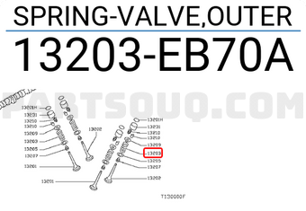 Nissan 13203EB70A SPRING-VALVE,OUTER