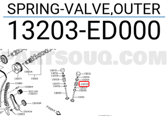 Nissan 13203ED000 SPRING-VALVE,OUTER