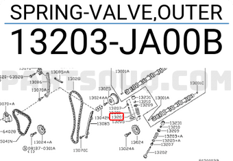 Nissan 13203JA00B SPRING-VALVE,OUTER
