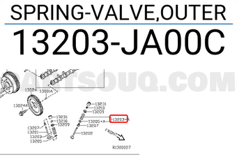 Nissan 13203JA00C SPRING-VALVE,OUTER