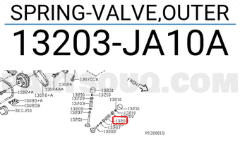 Nissan 13203JA10A SPRING-VALVE,OUTER