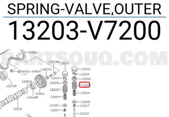 Nissan 13203V7200 SPRING-VALVE,OUTER