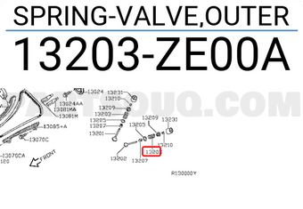 Nissan 13203ZE00A SPRING-VALVE,OUTER