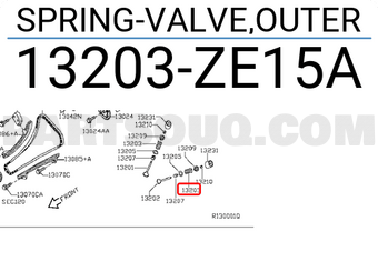 Nissan 13203ZE15A SPRING-VALVE,OUTER