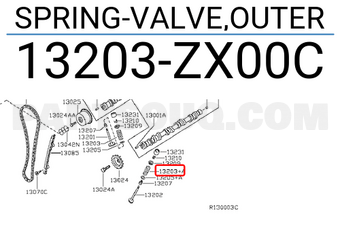 Nissan 13203ZX00C SPRING-VALVE,OUTER