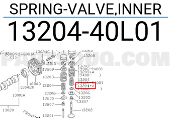 Nissan 1320440L01 SPRING-VALVE,INNER