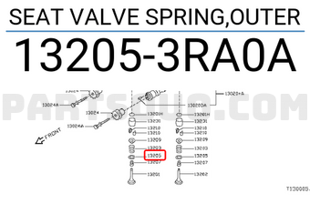 Nissan 132053RA0A SEAT VALVE SPRING,OUTER