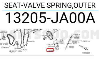Nissan 13205JA00A SEAT-VALVE SPRING,OUTER