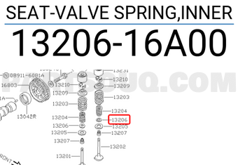 Nissan 1320616A00 SEAT-VALVE SPRING,INNER