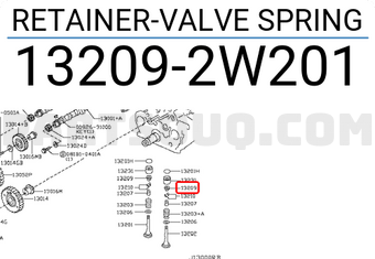 Nissan 132092W201 RETAINER-VALVE SPRING