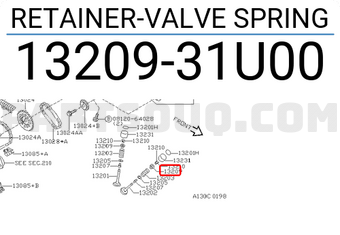 Nissan 1320931U00 RETAINER-VALVE SPRING