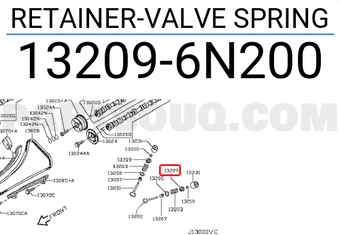 Nissan 132096N200 RETAINER-VALVE SPRING