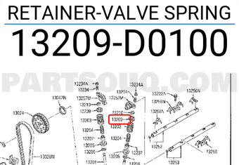 Nissan 13209D0100 RETAINER-VALVE SPRING