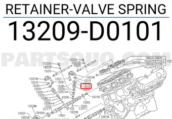 Nissan 13209D0101 RETAINER-VALVE SPRING
