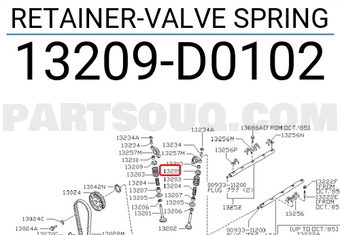 Nissan 13209D0102 RETAINER-VALVE SPRING