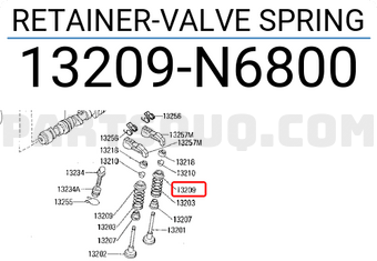 Nissan 13209N6800 RETAINER-VALVE SPRING