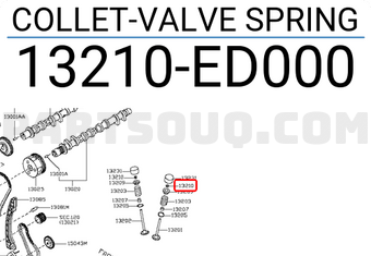 Nissan 13210ED000 COLLET-VALVE SPRING
