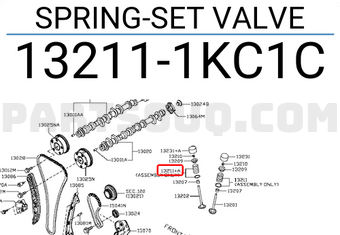 Nissan 132111KC1C SPRING-SET VALVE