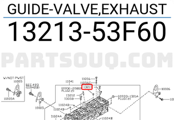 Nissan 1321353F60 GUIDE-VALVE,EXHAUST