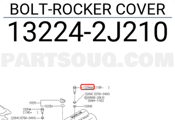 Nissan 132242J210 BOLT-ROCKER COVER