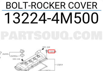 Nissan 132244M500 BOLT-ROCKER COVER
