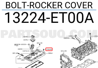 Nissan 13224ET00A BOLT-ROCKER COVER