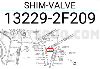 Nissan 132292F209 SHIM-VALVE