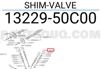 Nissan 1322950C00 SHIM-VALVE