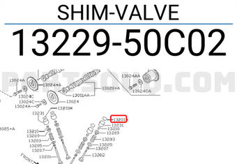 Nissan 1322950C02 SHIM-VALVE