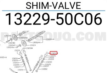 Nissan 1322950C06 SHIM-VALVE
