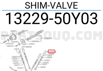 Nissan 1322950Y03 SHIM-VALVE