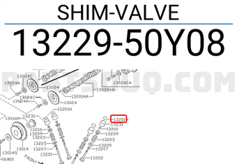 Nissan 1322950Y08 SHIM-VALVE
