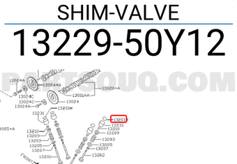 Nissan 1322950Y12 SHIM-VALVE