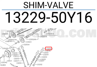 Nissan 1322950Y16 SHIM-VALVE
