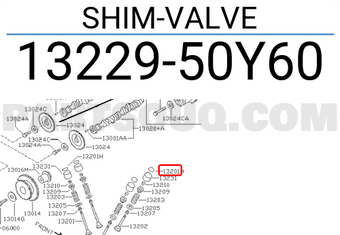 Nissan 1322950Y60 SHIM-VALVE
