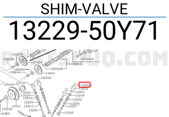 Nissan 1322950Y71 SHIM-VALVE