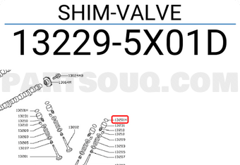 Nissan 132295X01D SHIM-VALVE