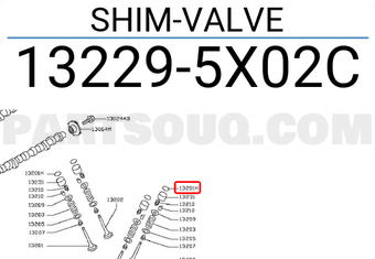 Nissan 132295X02C SHIM-VALVE