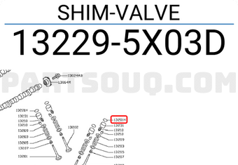 Nissan 132295X03D SHIM-VALVE