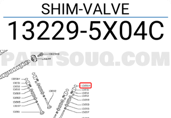 Nissan 132295X04C SHIM-VALVE