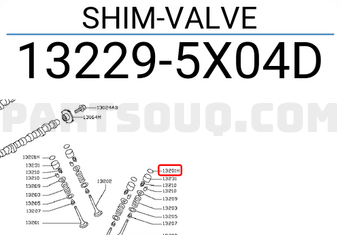 Nissan 132295X04D SHIM-VALVE