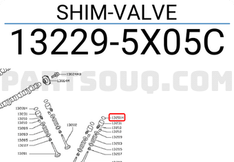 Nissan 132295X05C SHIM-VALVE
