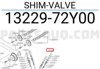 Nissan 1322972Y00 SHIM-VALVE