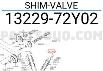 Nissan 1322972Y02 SHIM-VALVE